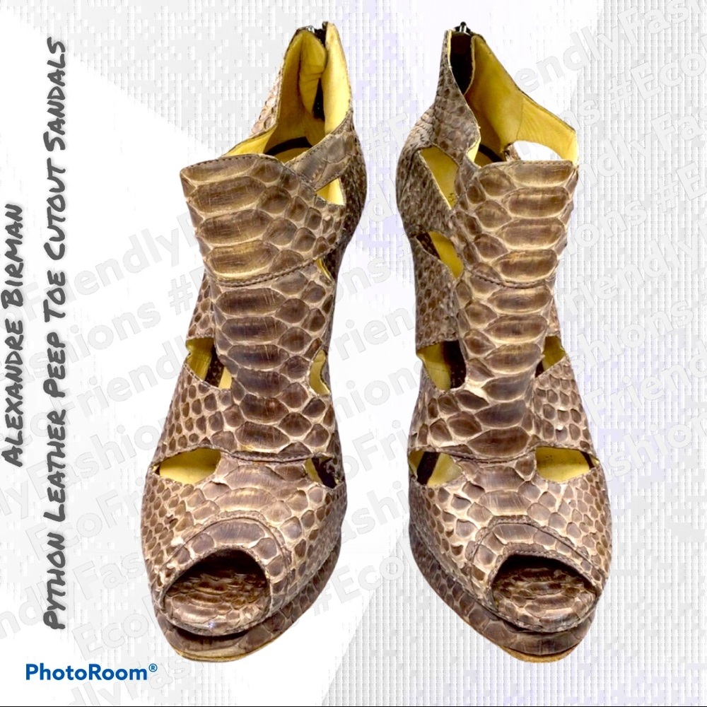 Alexandre Birman Python Cutout Platform Sandals - image 2